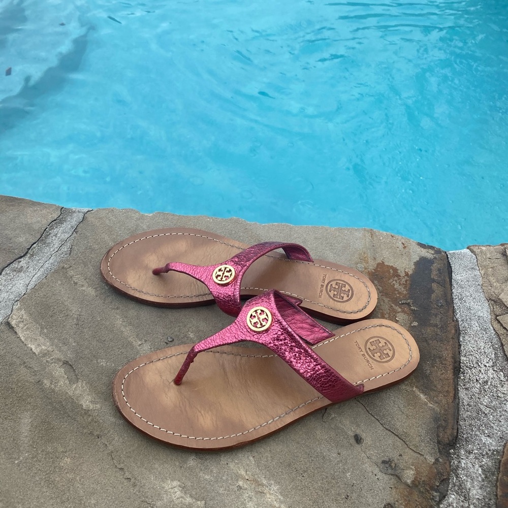 Tory Burch Thong Sandal Metallic Pink 8